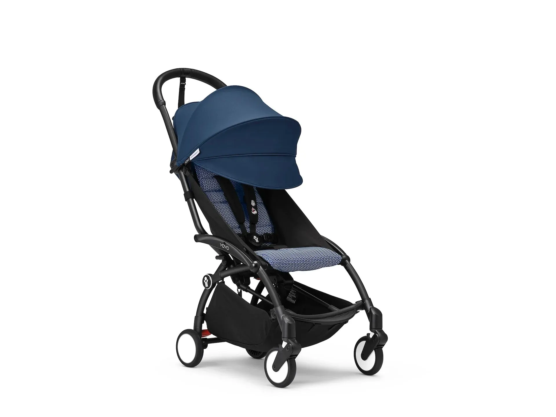 Stokke® YOYO³ Stroller - Compact Stroller Newborn Shell to Toddler Black/Air France - Image 6