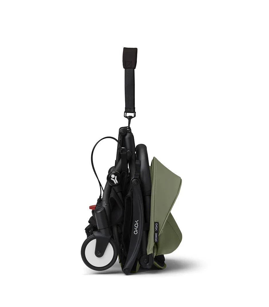 Stokke® YOYO³ Stroller - Compact Stroller Newborn Shell to Toddler Black/Olive - Image 10