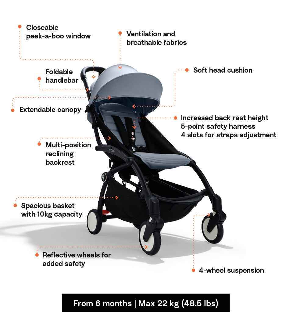 Stokke® YOYO³ stroller from 6 months White/Air France - Image 6