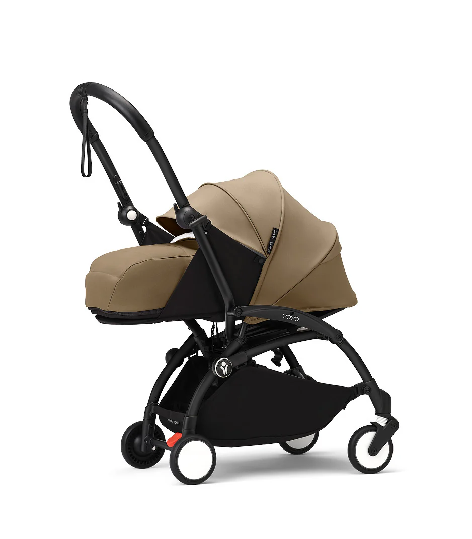 Stokke® YOYO³ stroller with newborn to toddler Black/Toffee - Image 3