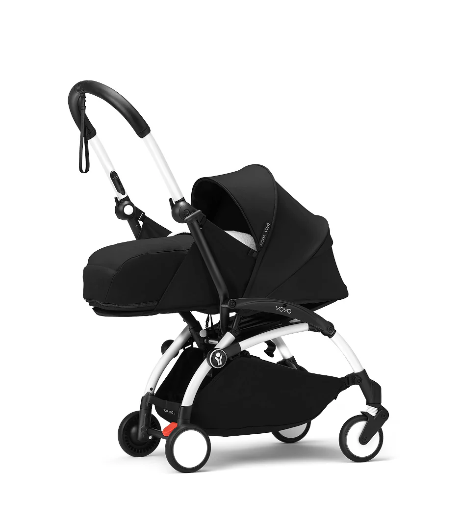 Stokke® YOYO³ stroller with newborn to toddler White/Black - Image 3
