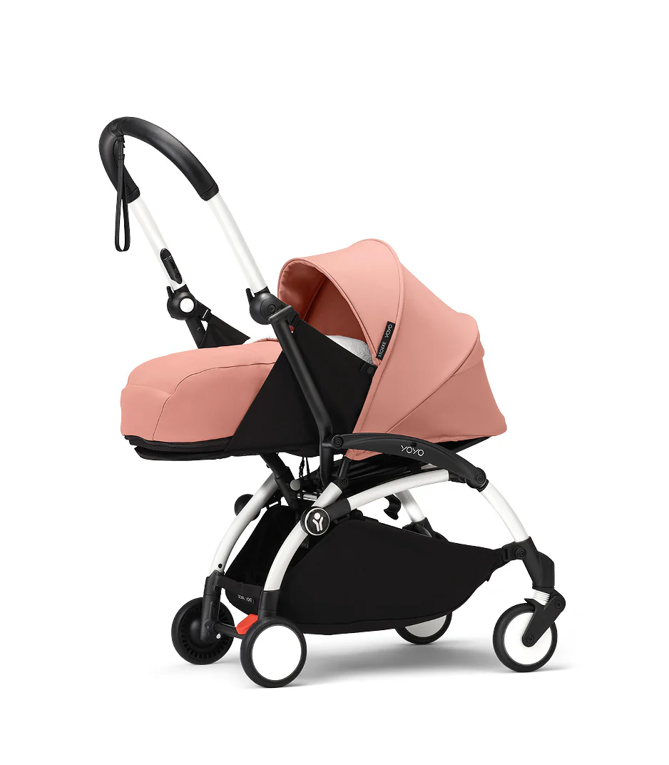 Stokke® YOYO³ stroller with newborn to toddler White/Ginger - Image 3