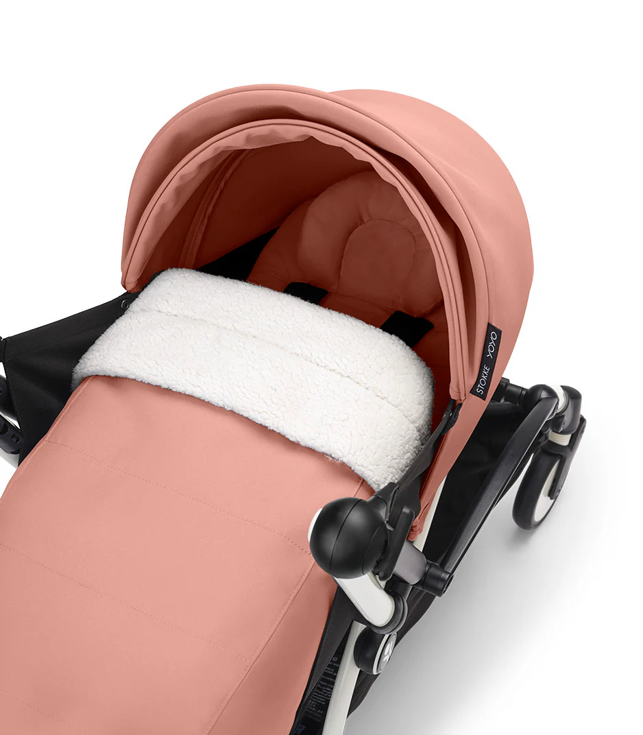 Stokke® YOYO³ stroller with newborn to toddler White/Ginger - Image 5