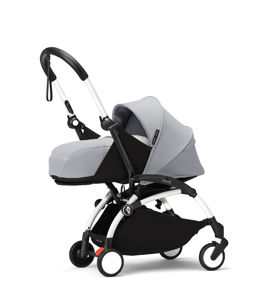 Stokke® YOYO³ stroller with newborn to toddler White/Stone - Image 3