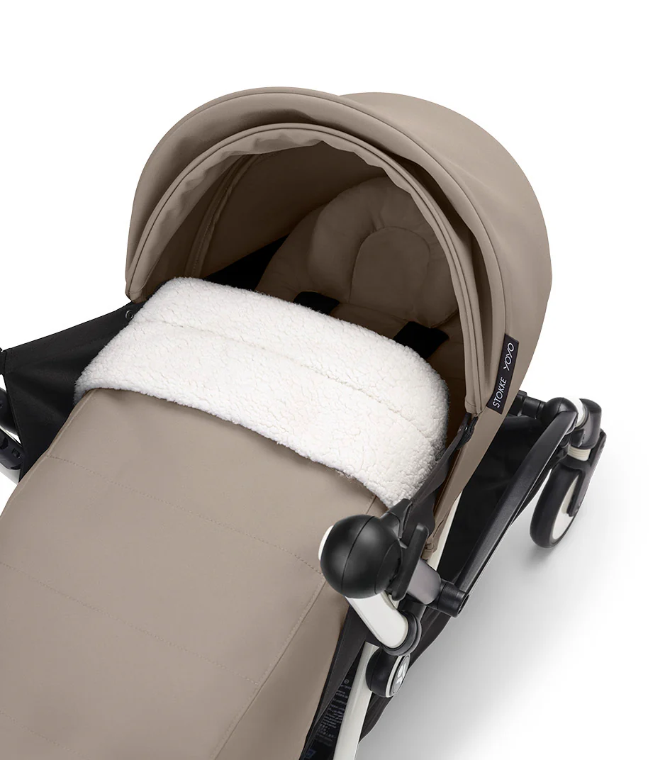 Stokke® YOYO³ stroller with newborn to toddler White/Taupe - Image 5