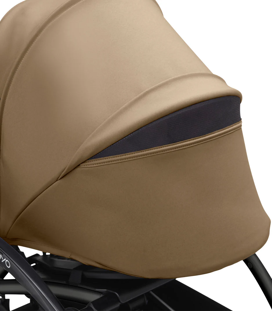 Stokke® YOYO³ stroller with newborn to toddler White/Toffee - Image 5